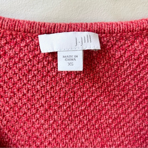 J Jill red v neck knit sweater - Picture 2 of 8